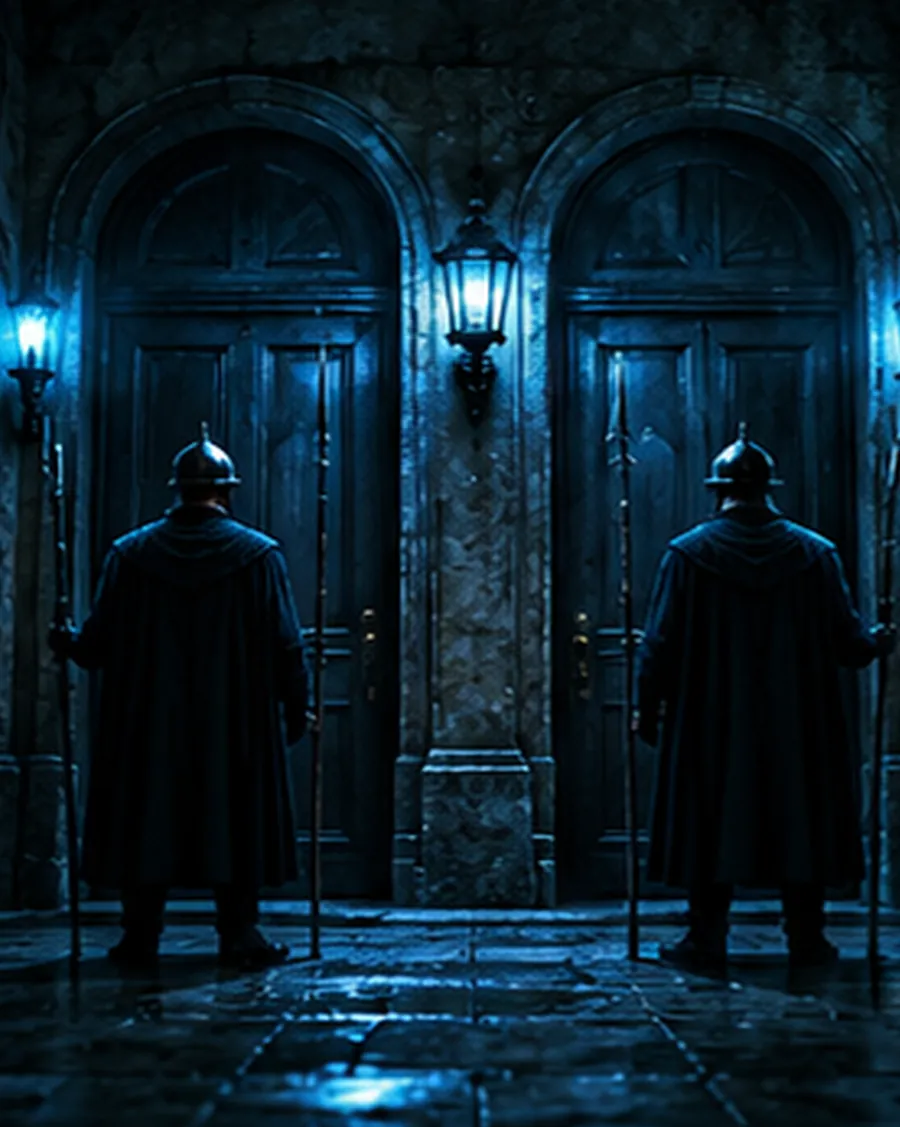 Two Guards, One Question (illustration)