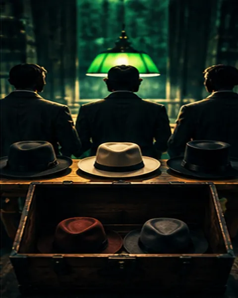 Three People, Five Hats (illustration)